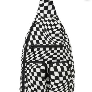 Black and White Checkerboard Sling Backpack